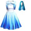 Girls Red Rock Style Cosplay Costume Set With Wig Kids Halloween Carnival Party Performance Dress‑up Outfit for Children