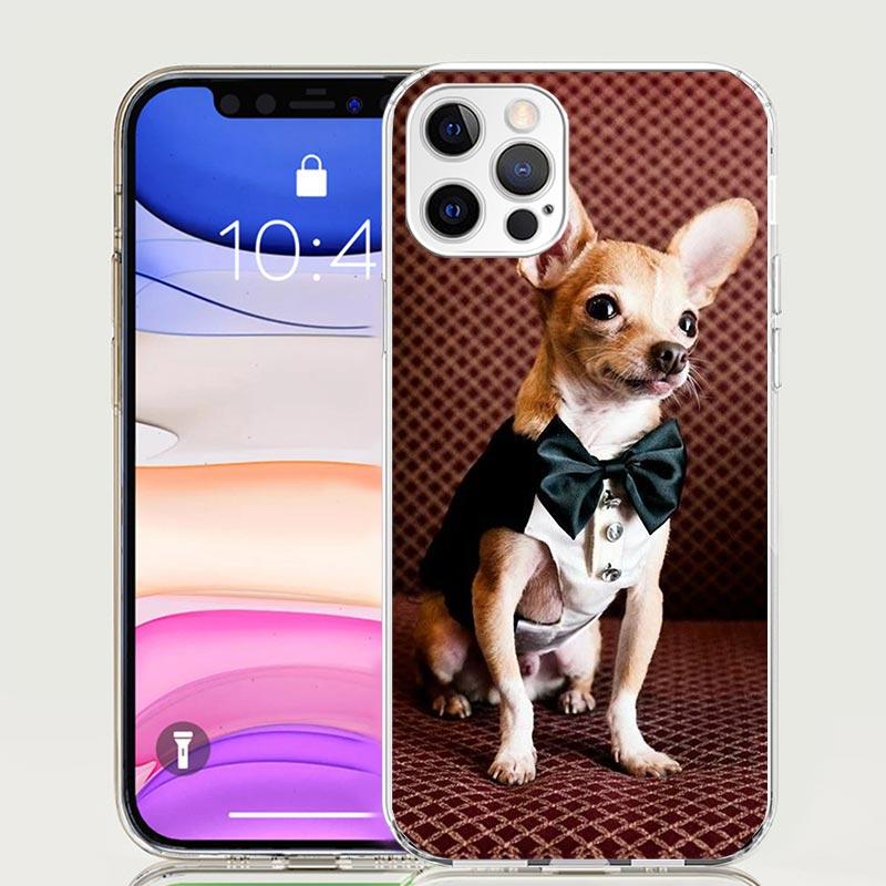 Чехол для телефона с щенком чихуахуа и чашечными собаками для Apple iphone 16 15 14 13 12 Mini 11 Pro Max 16E X XS XR 7 Plus 8 + SE 2020 Tren