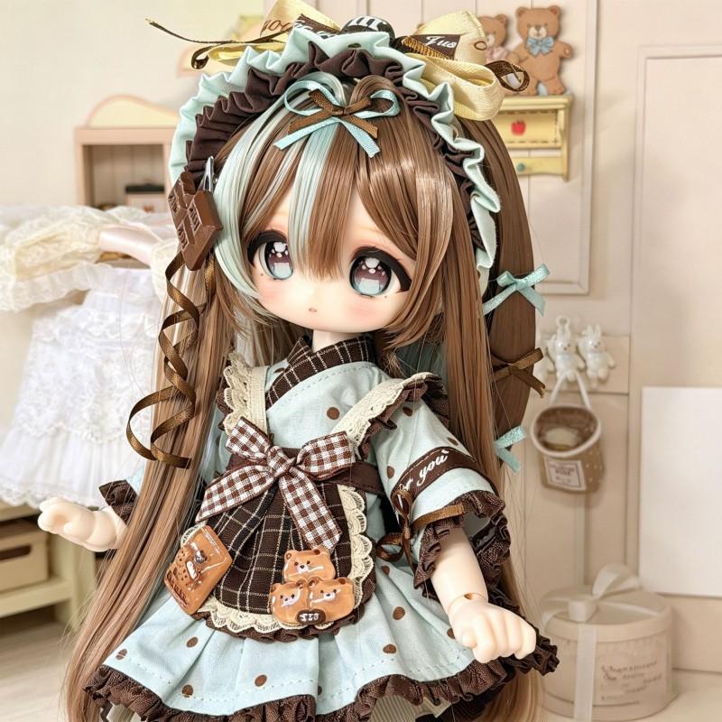 6-inch BJD Doll Outfit Cute Maid Dress Obitsu 6 Dollfie Dream Custom 1/12 Scale Dolls