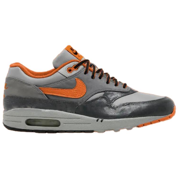 HUF x Nike Air Max 1 SP Оранжевые Унисекс Кроссовки Серый Антрацитовый Ярко-оранжевый HF3713-001