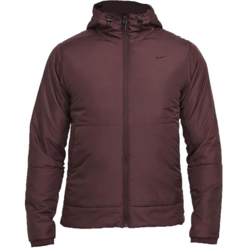 Nike Однотонная хлопковая куртка с капюшоном и длинными рукавами, мужские куртки бордового цвета FB7545-652