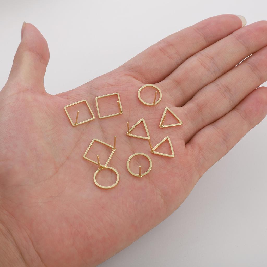 1 пара 12 мм латунные модные серьги-гвоздики геометрические серьги для женщин и девочек