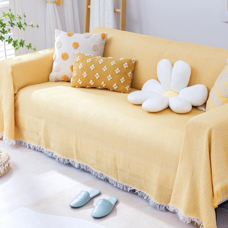 Современный диванный плед, однотонное нескользящее полотенце для дивана, всесезонное универсальное полотенце для дивана в Северной Европе