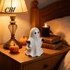 Mini Ghost Statue Cute White Resin Figurine, Miniature Figurine Halloween Decoration, Matte Small Table Ornament Finish Tabletop for Home Shelf Party