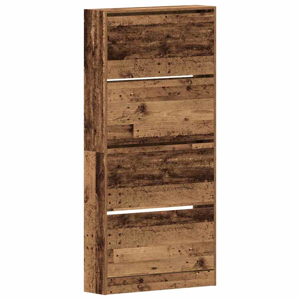 Shoe Cabinet with Shelf Rustic Wood Style 80 x 21 x 163.5 cm Engineered Wood