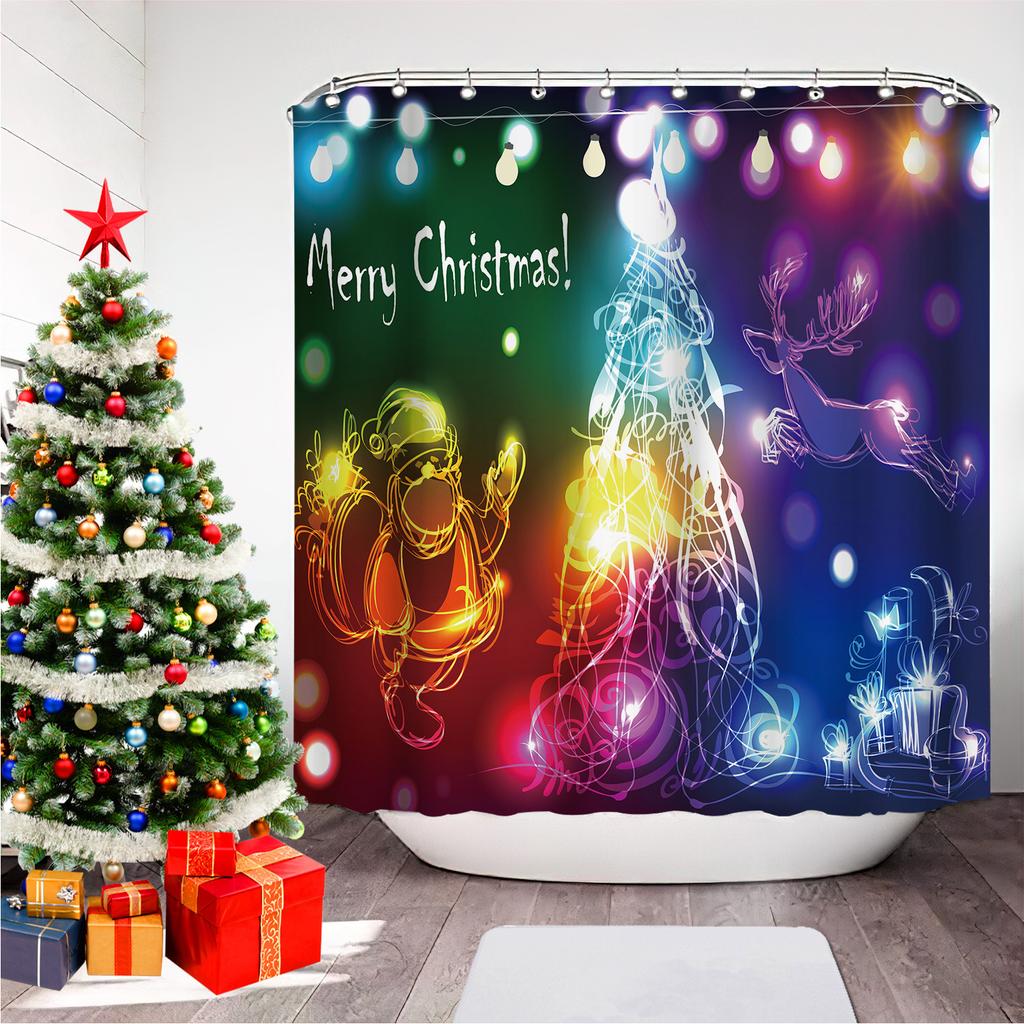 GAEChristmas Печатная Шторка для Ванной Душа Снеговик Санта-Клаус Водонепроницаемая Полиэстеровая Шторка Домашний Декор Окно Рождество