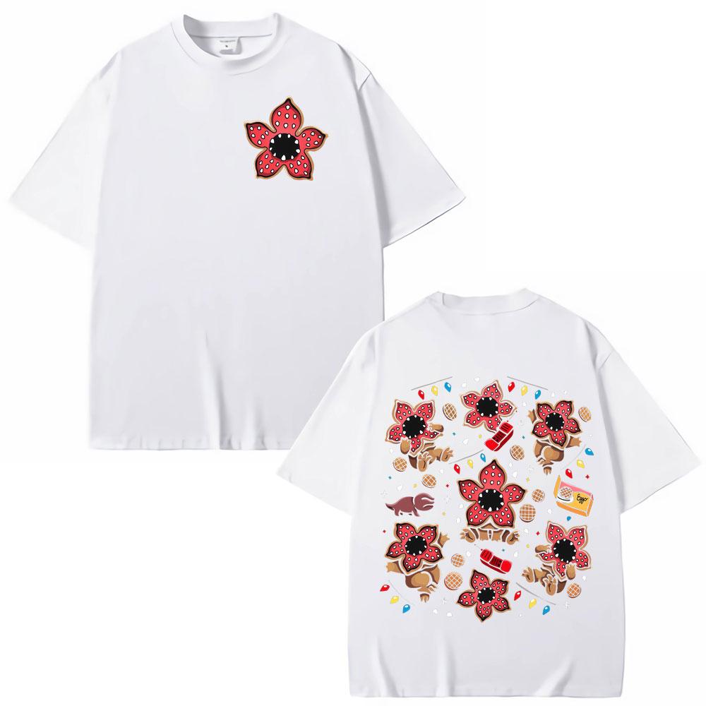 Eddie Munson The Demogorgon Tshirt with Man Eating Flower Monster Pattern 2026 Summer Mens Womens Cotton Tshirt Street Wear