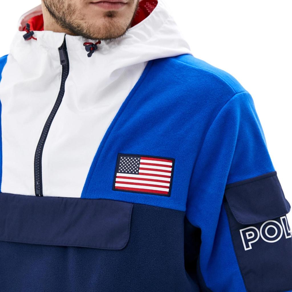 Polo Ralph Lauren ветровка с молнией до середины и капюшоном, с длинным рукавом, мужская толстовка 710780344-001