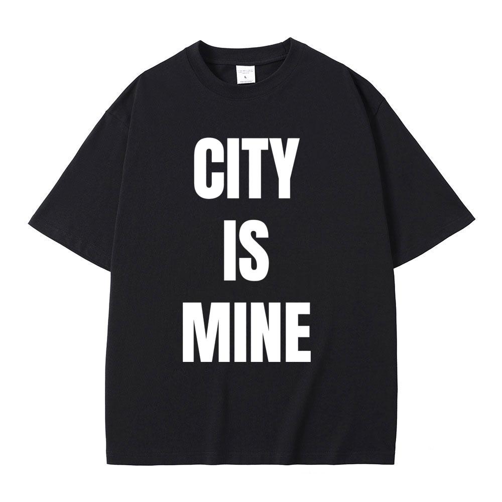 Rapper Letter City Is Mine Letter Same Style Print TShirt Unisex Hip Hop Fashion T Shirts Unisexs Casual Cotton Vintage T Shirt