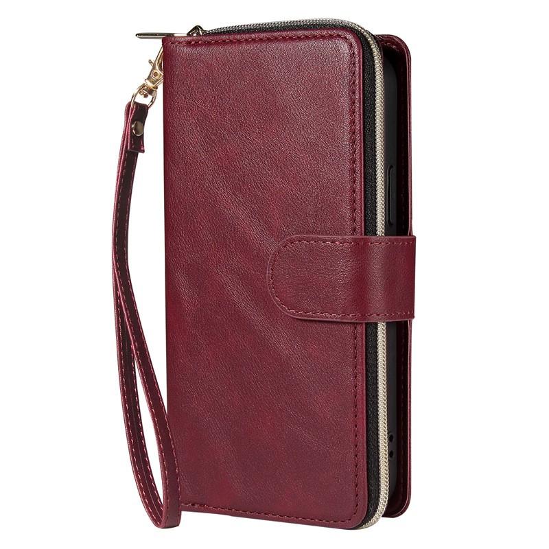 Ultra Slim Magnetic Flip Wallet Case IPhone 13 Pro Max With Lanyard Strap Handmade PU Leather Cover