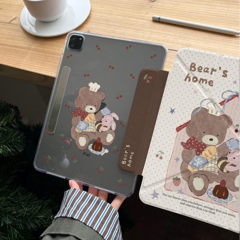 Cherry Bear Cartoon IPad Pro Case With Stand Side-Attach Detachable Cover Air 10th Gen Mini