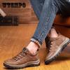 Autumn and Winter Men's Leather Shoes Casual Moccasins Non-slip Soft Sole Middle-aged and Elderly Dad Shoes Flat Shoes