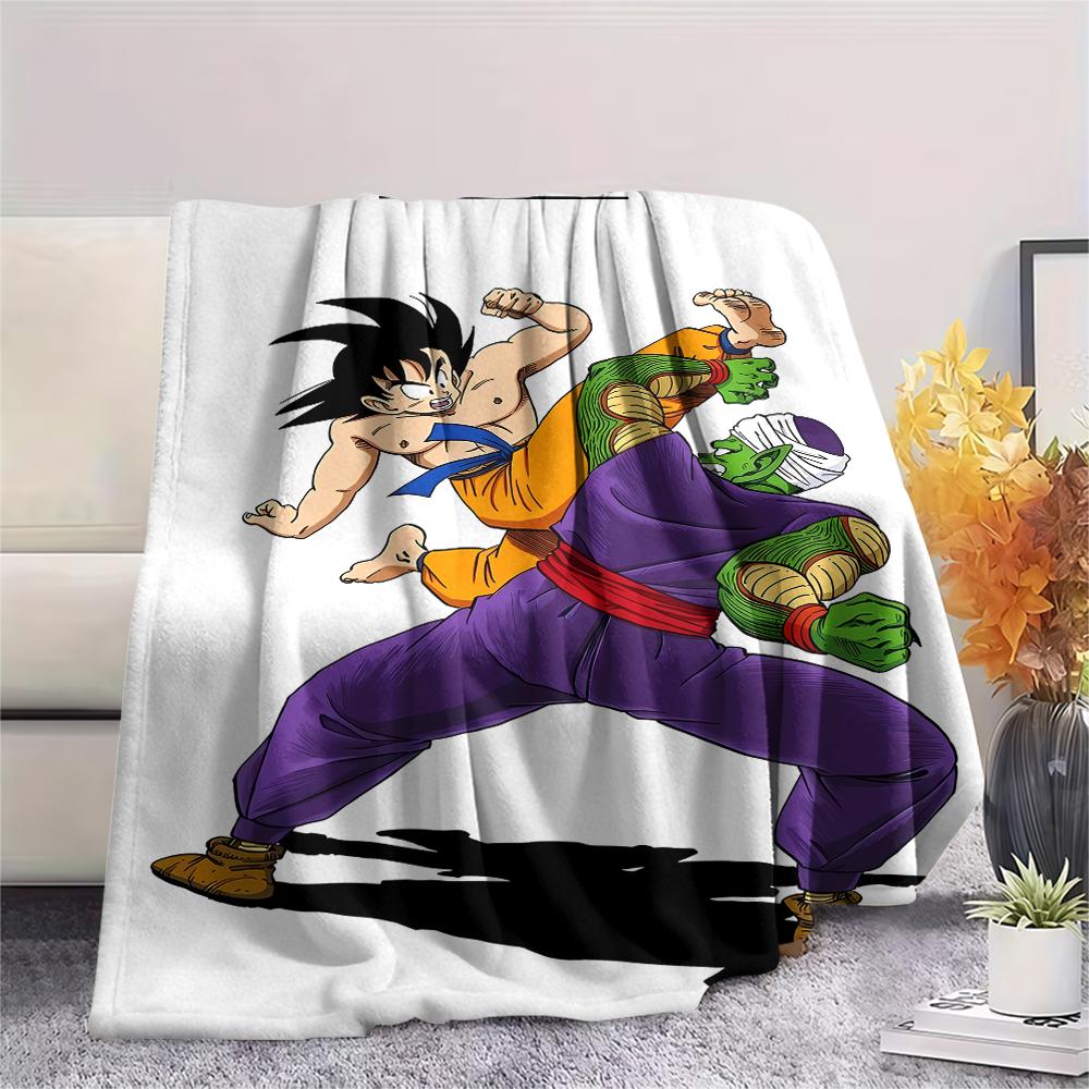 Фланелевое одеяло с принтом персонажей Dragon Ball, Высококачественное, Удобное для всех сезонов, Декор для дома, Тепло и уют, Идеально для рождественских подарков