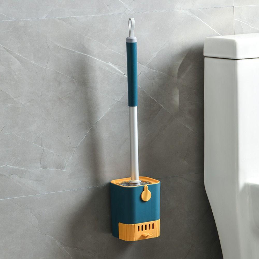 Durable Bristles Wall Mount Toilet Brush Set Ergonomic Toilet Cleaning Brush RV