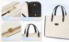 Missnine 15.6 inch laptop bag Large Elegant handbag black and beige