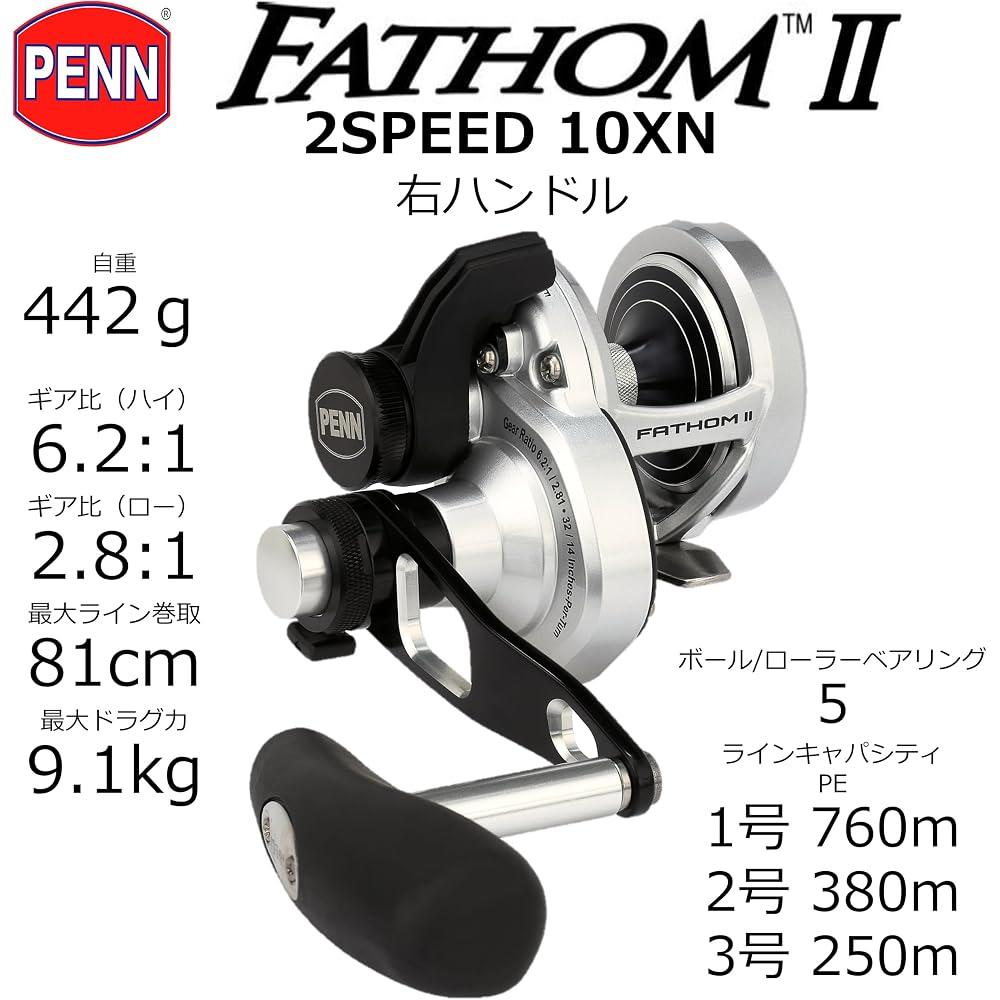 Penn Fathom II FTHII10XNLD2 2-Speed Offshore Jigging Reel