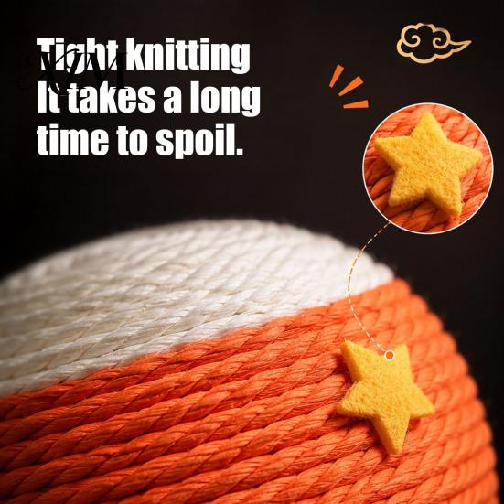 Natural Material Pet Toy Cat Scratching Ball, Drum Shaped Paper Rope Interactive Floor Rolling for Cats Ball Indoor to Scratch, Pat, Bite Durable