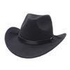 Hot-selling metal buckle belt cowboy hat autumn and winter woolen top hat men's and women's big edge curled jazz felt hat