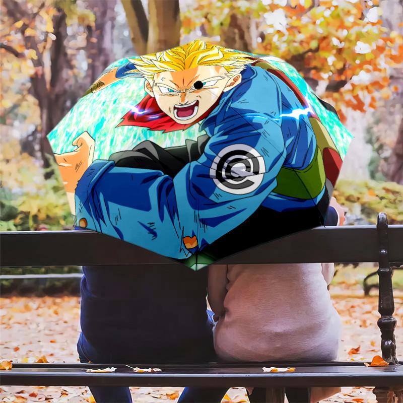 Зонт-автомат с рисунком персонажей Dragon Ball, портативный и складной дизайн, 8 спиц, рождественский или день рождения подарок.