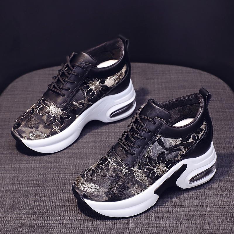 Женские модные высокие кроссовки 2024 года, весна-лето, новые, толстые, сетчатые, воздухопроницаемые, универсальные, повседневные, спортивные, кроссовки