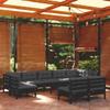 Day and Night - Day and Night Garden Furniture 10 Pieces and Cushions Black Solid Pine Wood