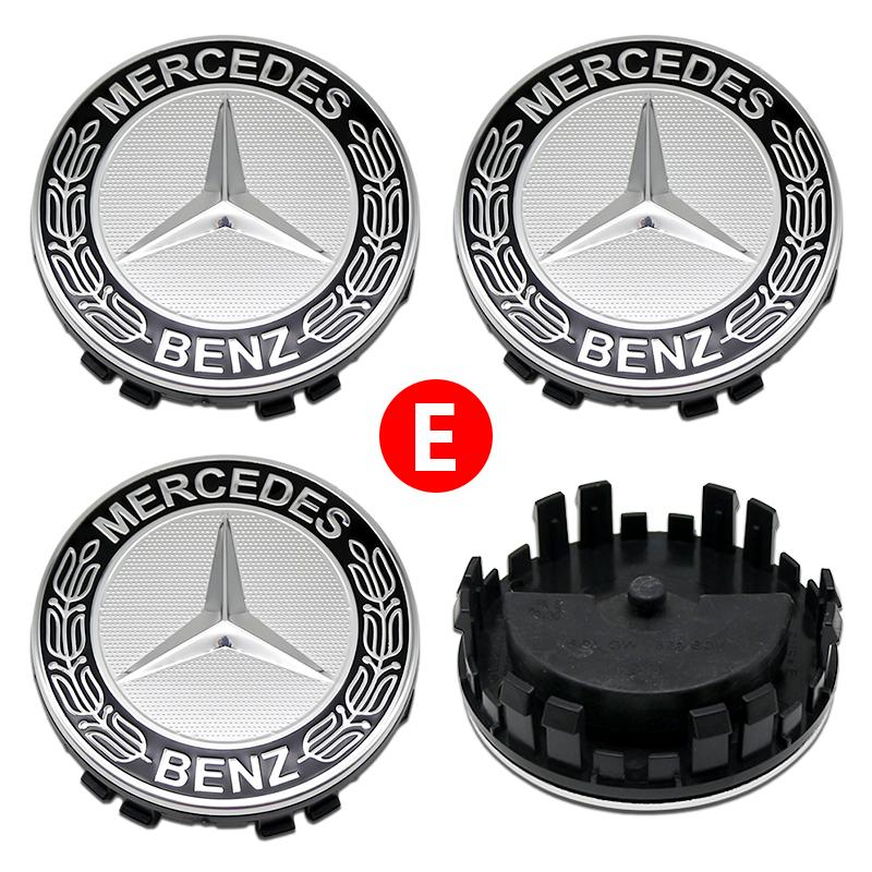 JVC5 Benz Car 75mm Car Floating Wheel Center Hub Caps Cover for Mercedes Benz B/C/E/S Class A Class C200L GLC GLK CLA Accessories.