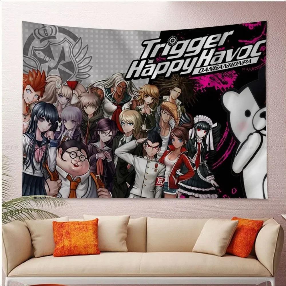 Настенный гобелен Аниме Danganronpa Стильный Хаджиме Нагито Арт Смелый Акцент для Комнаты Поклонников Мистического Аниме Danganronpa
