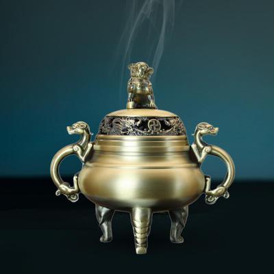 Китайская курильница для благовоний, латунный держатель, винтажный дизайн, домашний офис, украшение стола, фэншуй