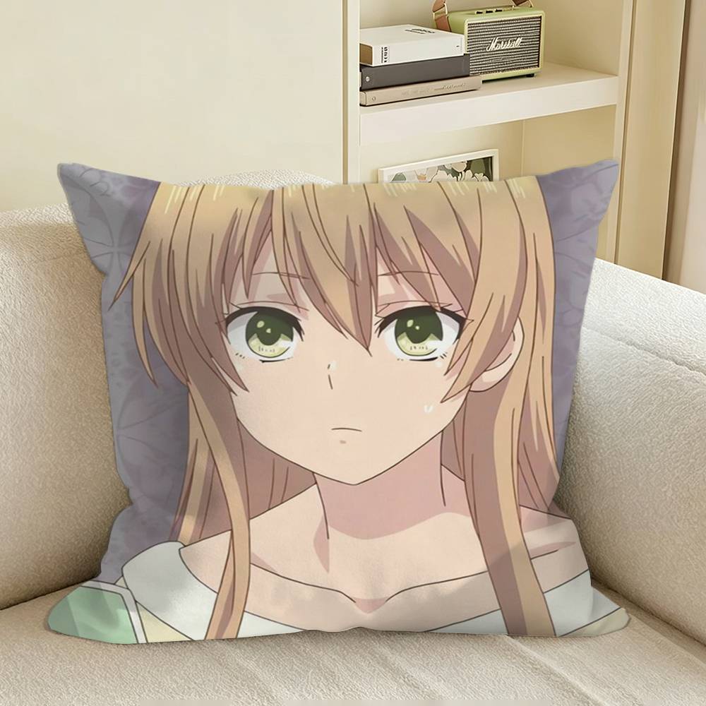 CCitrus GLAnime YYuzu Aihara Square Sofa Pillow Cover Solid Color Living Room Home Decor Cushion Case