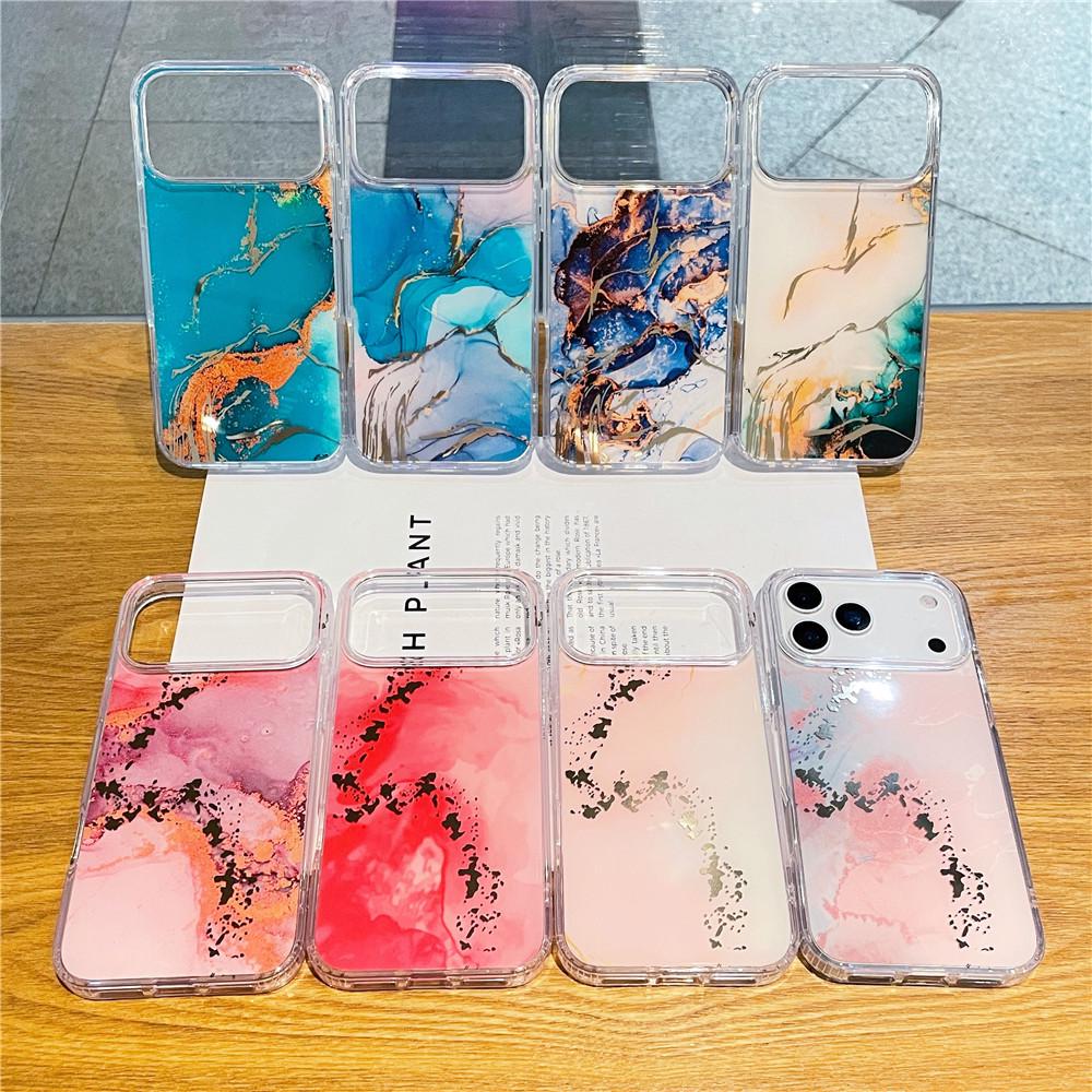 Электрооцинкованный чехол с мраморным рисунком для iPhone 17: Уникальное горячее тиснение, ударопрочный дизайн для Apple 16 Pro