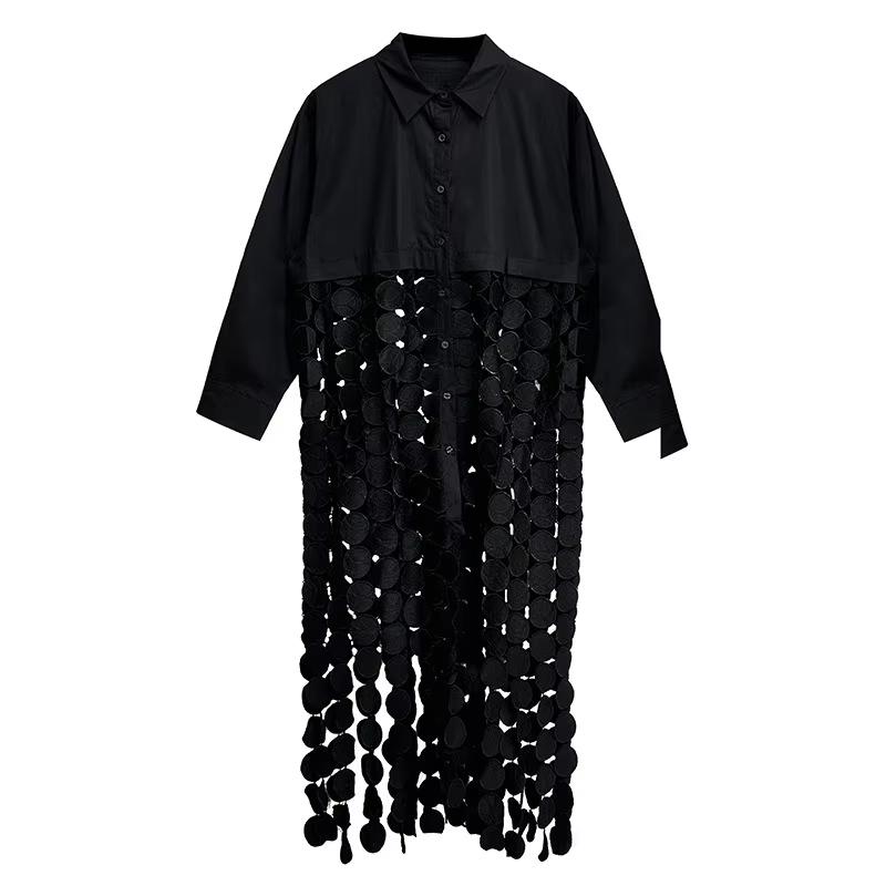 Xitao Лоскутное платье с ажурными кисточками GMM1331