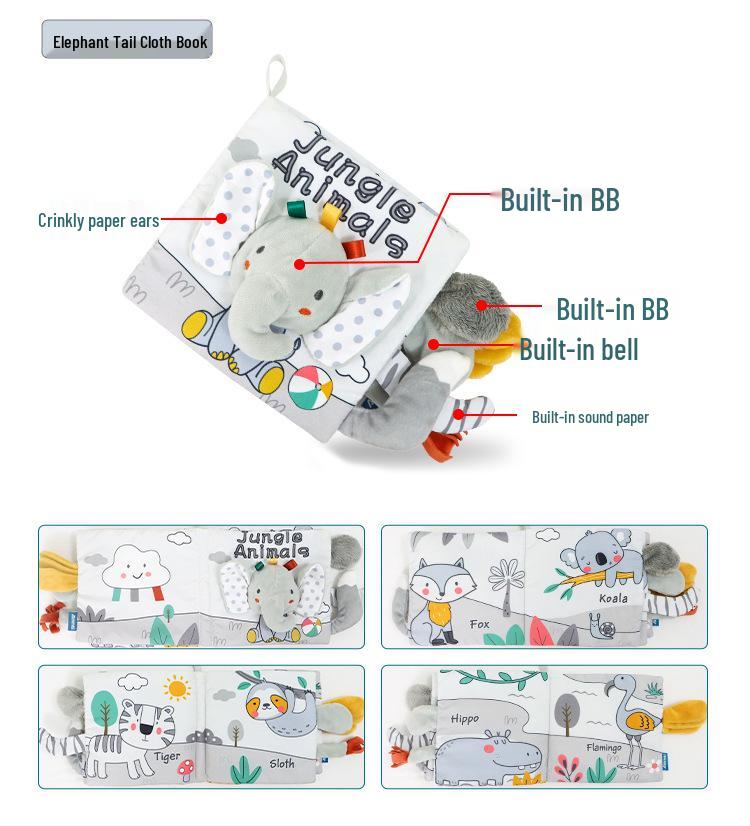 Aipinqi Baby Black & White Visual Cloth Book – Tear-Resistant Pop-Up Cognitive Toy for Early Education