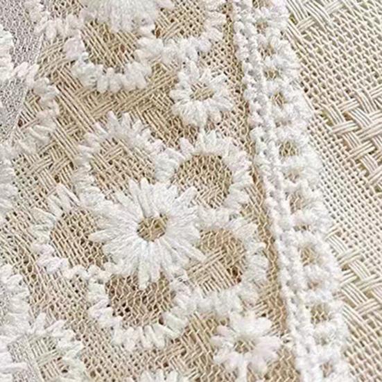 2Pcs Lace Bowknot Curtain Tiebacks, Bow Curtain Holdbacks with Pearls, Decorative Curtain Ties for Home Office Living Room Bedroom Wedding Party Decor