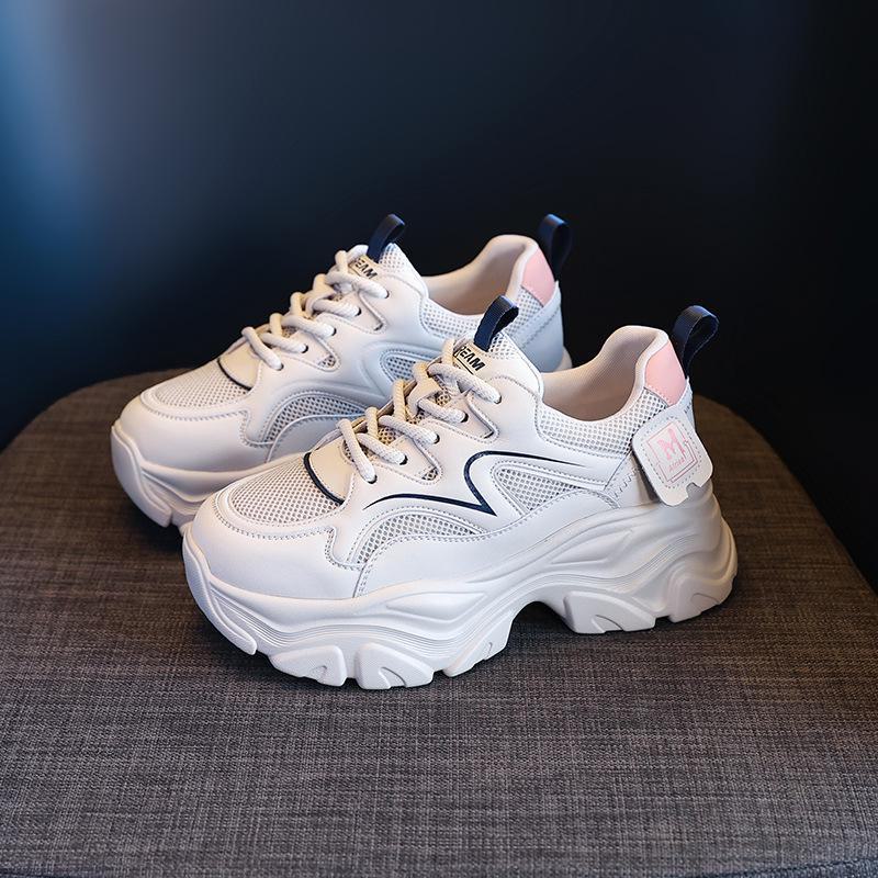 Женские сетчатые дышащие кроссовки Dad Shoes 2024 года на весну — универсальные повседневные кроссовки с толстой подошвой