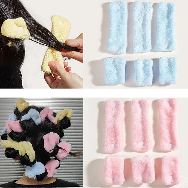 6 шт., мягкие бигуди для волос, без нагрева, бигуди для детей, толстая ткань для подушек, безвредный бигуди, большой длинный для сна, в ночное время