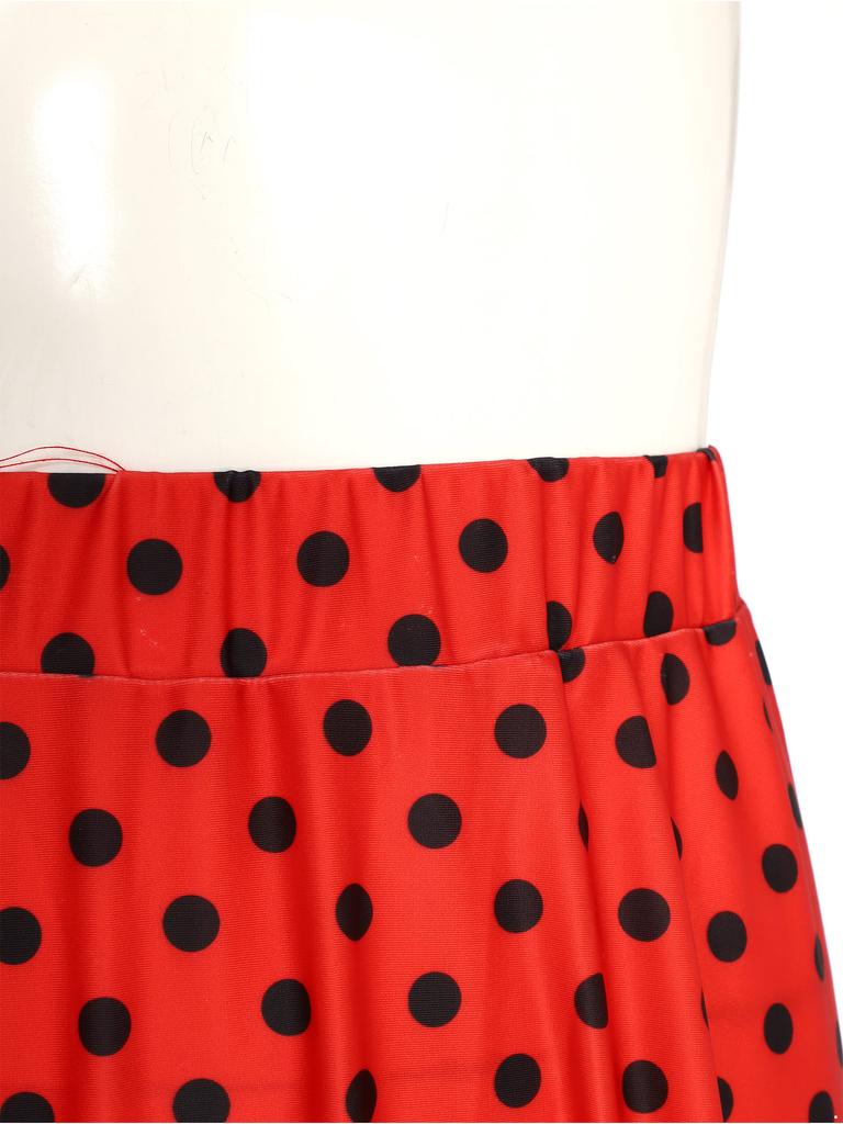 Юбка для танца фламенко для девочек, принт в горошек, многослойные оборки, эластичная талия, длинная юбка, испанский костюм для выступления