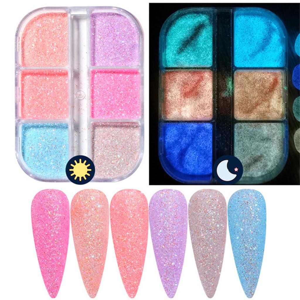 Nail Glow Powder Супер яркий мультиэффектный светящийся порошок для ногтей
