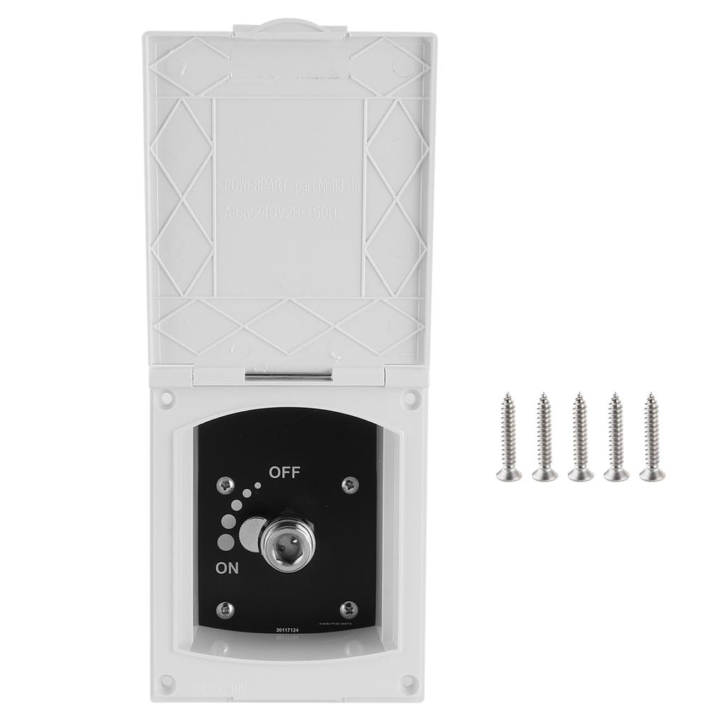 1 2in RV Exterior Shower Box Inlet and Outlet Interface White for Caravan RV Boat Motorhome Without Shower Hose Head