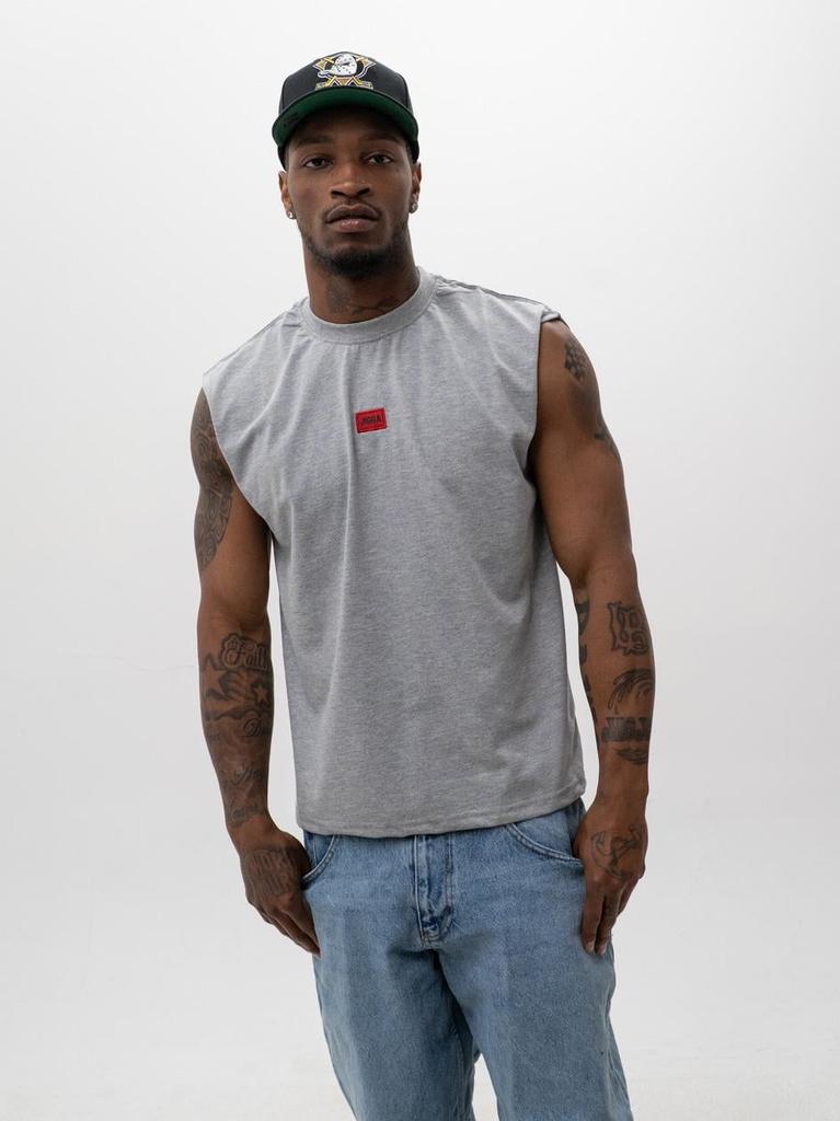 Jigga Wear Badge Sleeveless Men's Gray T-Shirt M