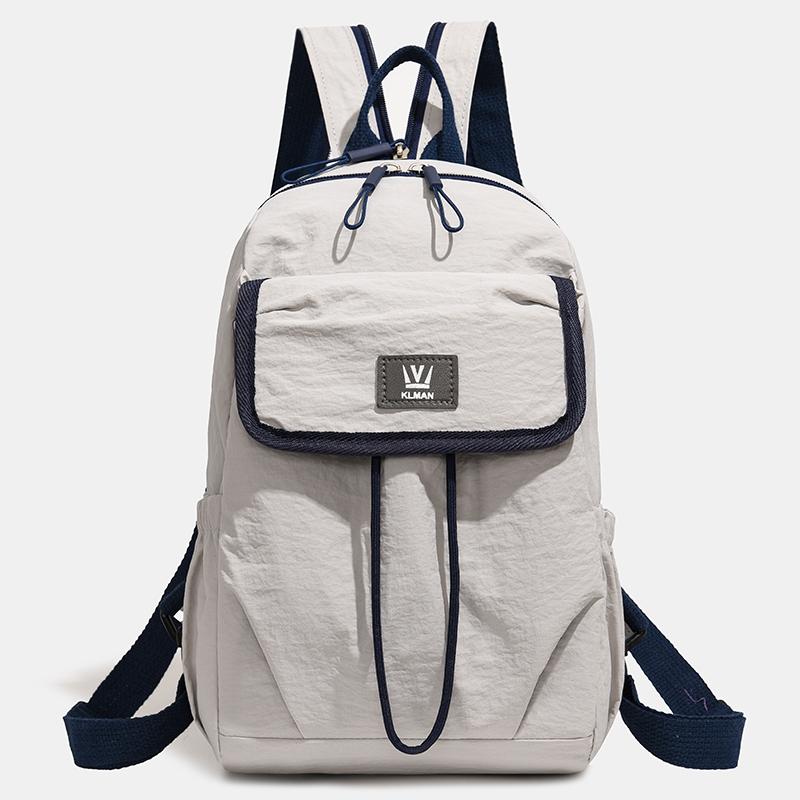 Waterproof Backpack with Front Pocket Nylon Solid Color Casual Backpack