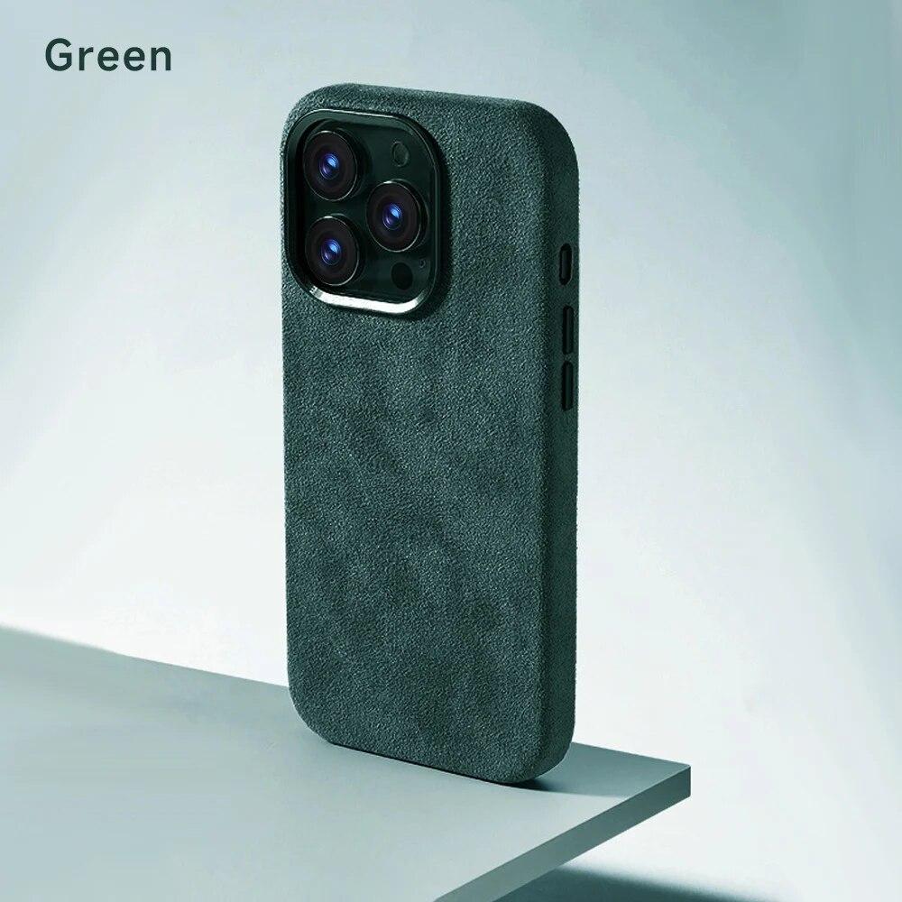 Роскошный замшевый кожаный чехол для iPhone 15 Pro Max 14 13 Pro 12, противоударный защитный чехол с магнитной зарядкой Magsafe