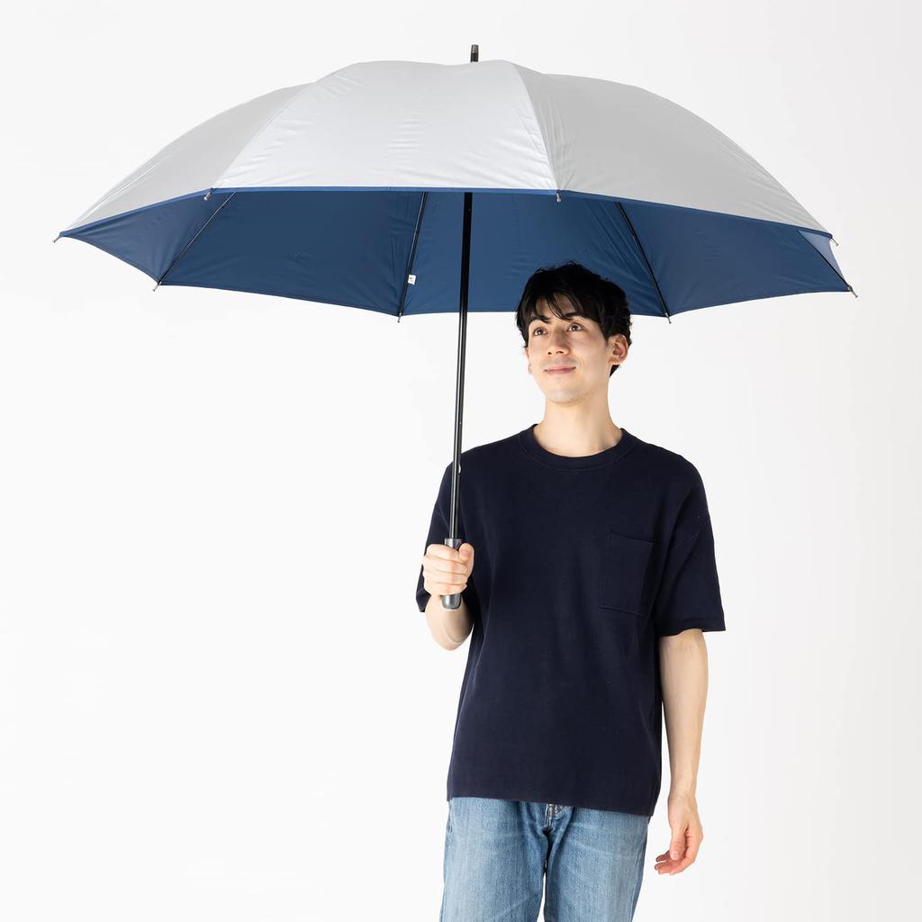 Серебристый зонт-автомат большого размера, диаметр 134 см, спицы 80 см, зонт от солнца, большой зонт для гольфа, зонт Lieben (прибл.). Мужской [LIEBEN-0197]