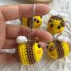 5/1pcs DIY Little Bee Keychains Creative Doll Yarn Hand Woven Gift Cute and Funny Cartoon Pendants Finished Product
