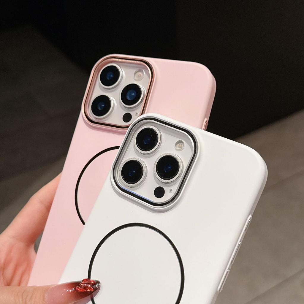 Подходит для iPhone17promax Чехол для телефона с тонким ощущением кожи, с магнитным притяжением в виде круга, Apple 16, передовое ощущение, противоударный, жесткий PC чехол 15