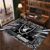 Las Vegas Raiders Personalized Crystal Velvet Carpet, Customized Name Text Soft Anti‑Slip Rug for Living Room Bedroom