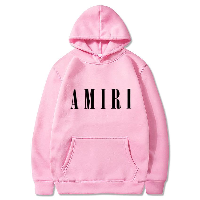 Amiri Print Unisex Casual Hoodie - Trendy Loose Fit Sweatshirt