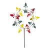 Metal Windmill 3D Wind Spinner with Garden Stake Outdoor Kinetic Pinwheels Colorful Wind Catcher Sculpture for Patio Lawn Decoration