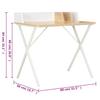 Desk in White and Natural Finish 80 x 50 x 84 cm