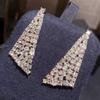 Atmospheric Exaggerated Triangular Design Earrings, Temperament Banquet Jewelry Women, Personality Full Of Diamonds And Shining