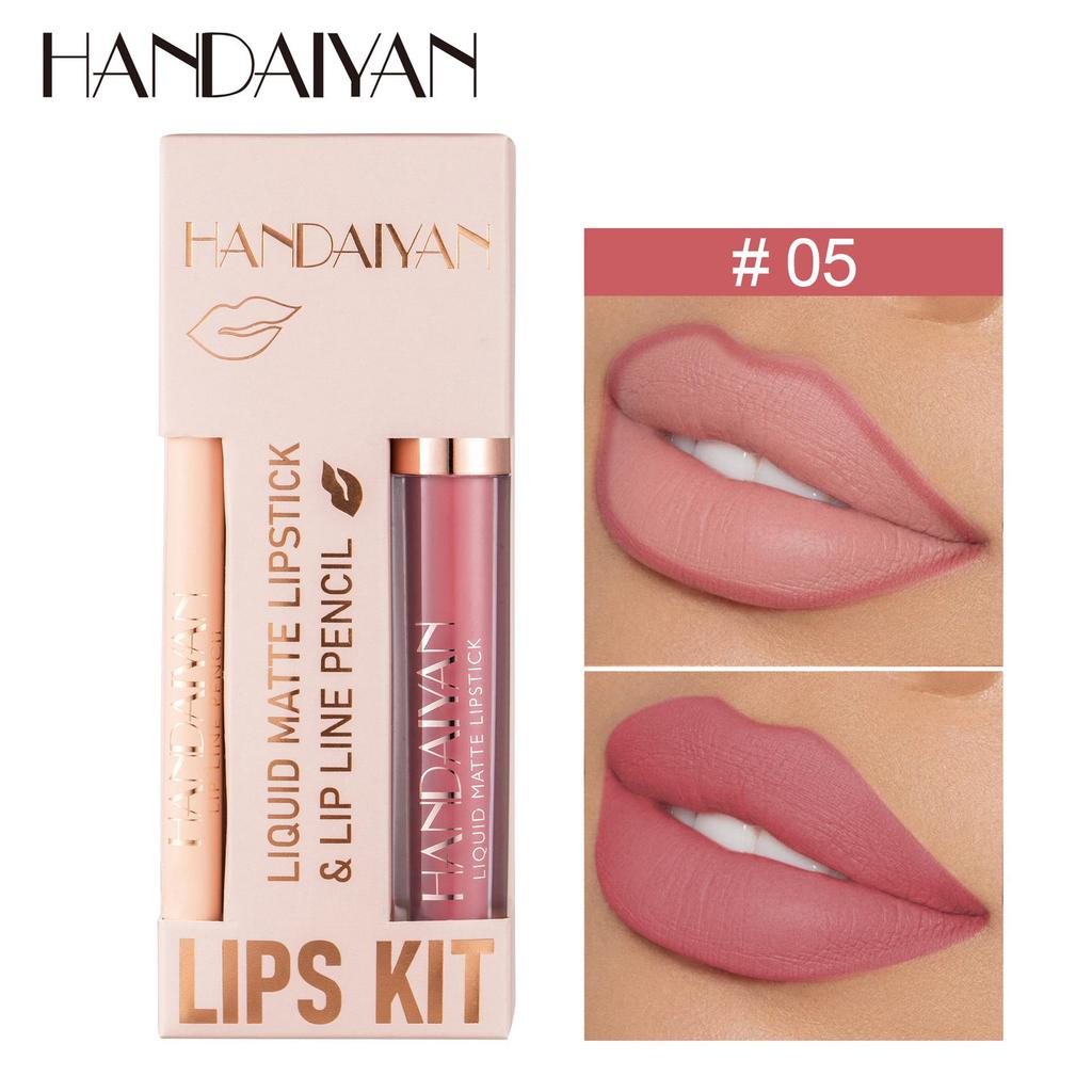 Матовый водостойкий набор помад, блесков и карандашей для губ - Не липкий, Не выцветающий